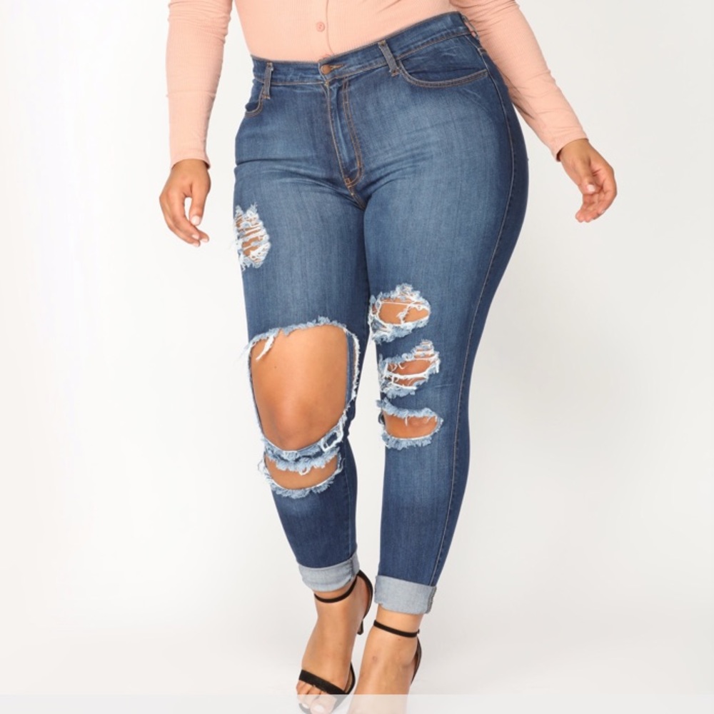 Medium Wash Ripped Jeans